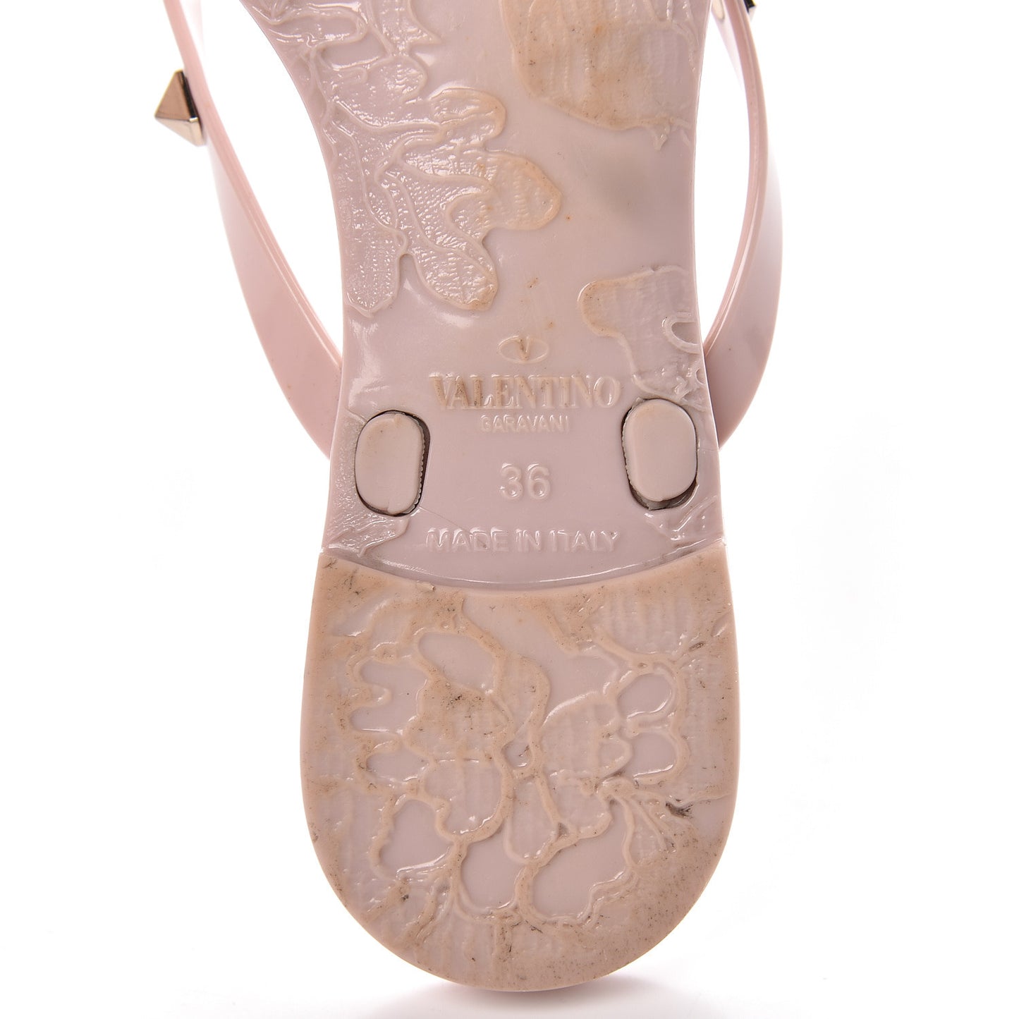 PVC Jelly Rockstud Bow Thong Sandals Water Rose