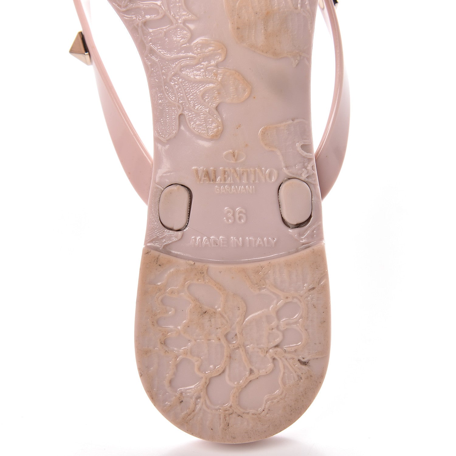 Valentino Garavani PVC Jelly Rockstud Bow Thong Sandals Water Rose 6 of 10