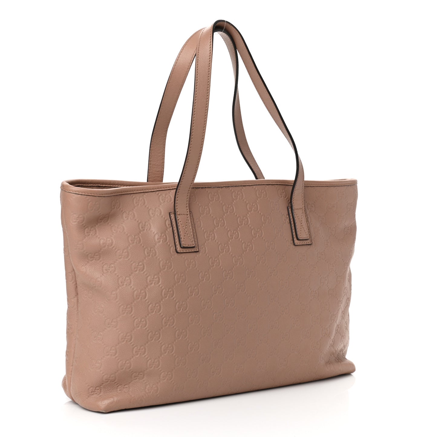 Guccissima Medium Zippered Shopping Tote Rose Beige