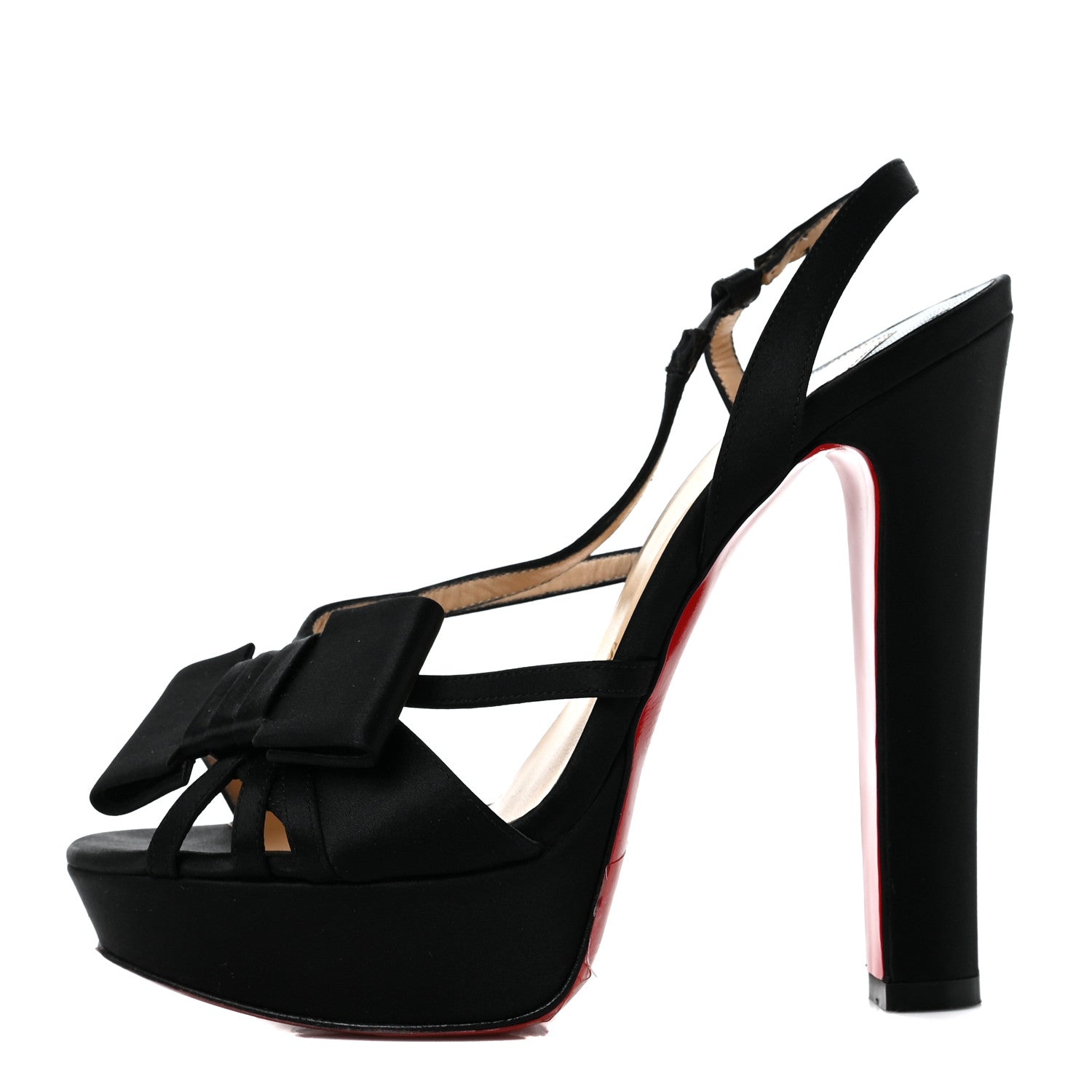 Christian Louboutin Satin Disconoeud Platform Sandals 37 Black 1 of 8