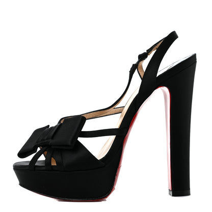 Christian Louboutin Satin Disconoeud Platform Sandals 37 Black 1 of 8