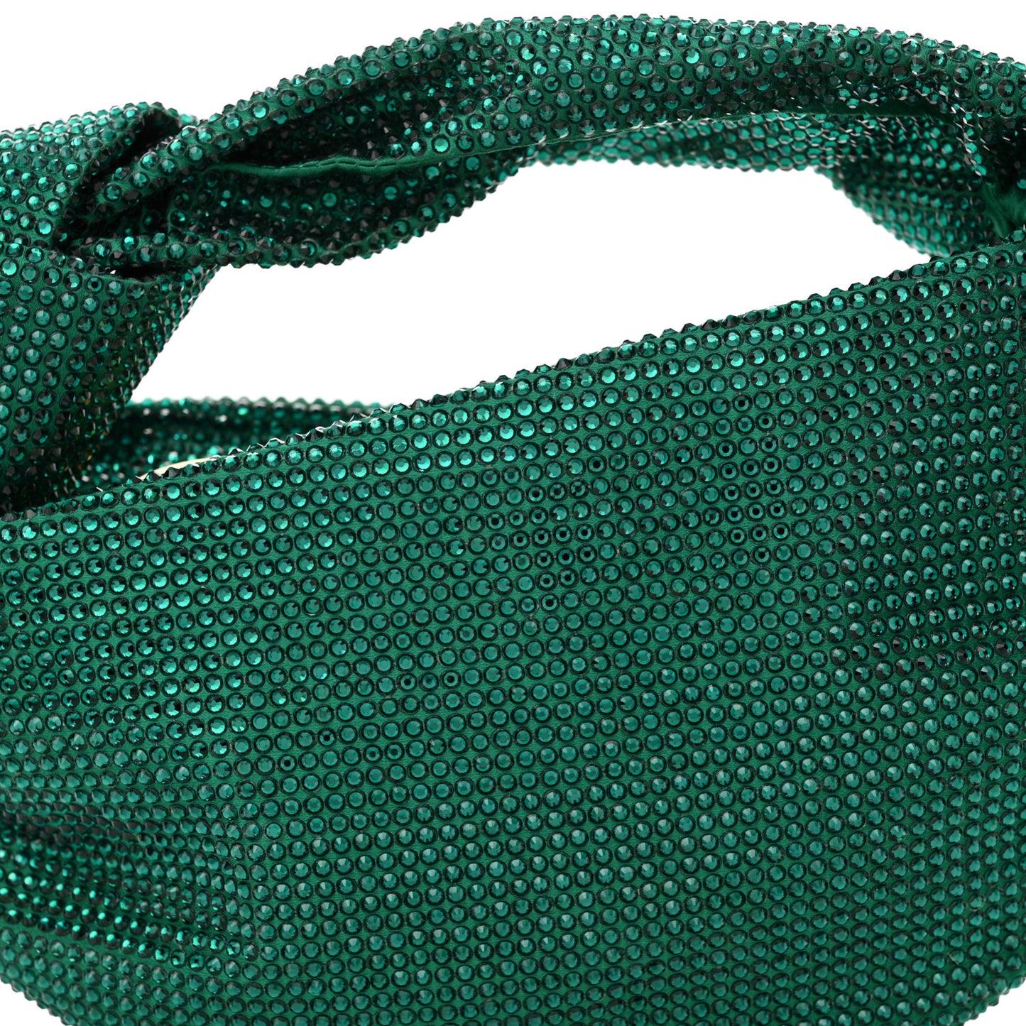 Crystal Embellished Satin Mini Hotfix Jodie Emerald