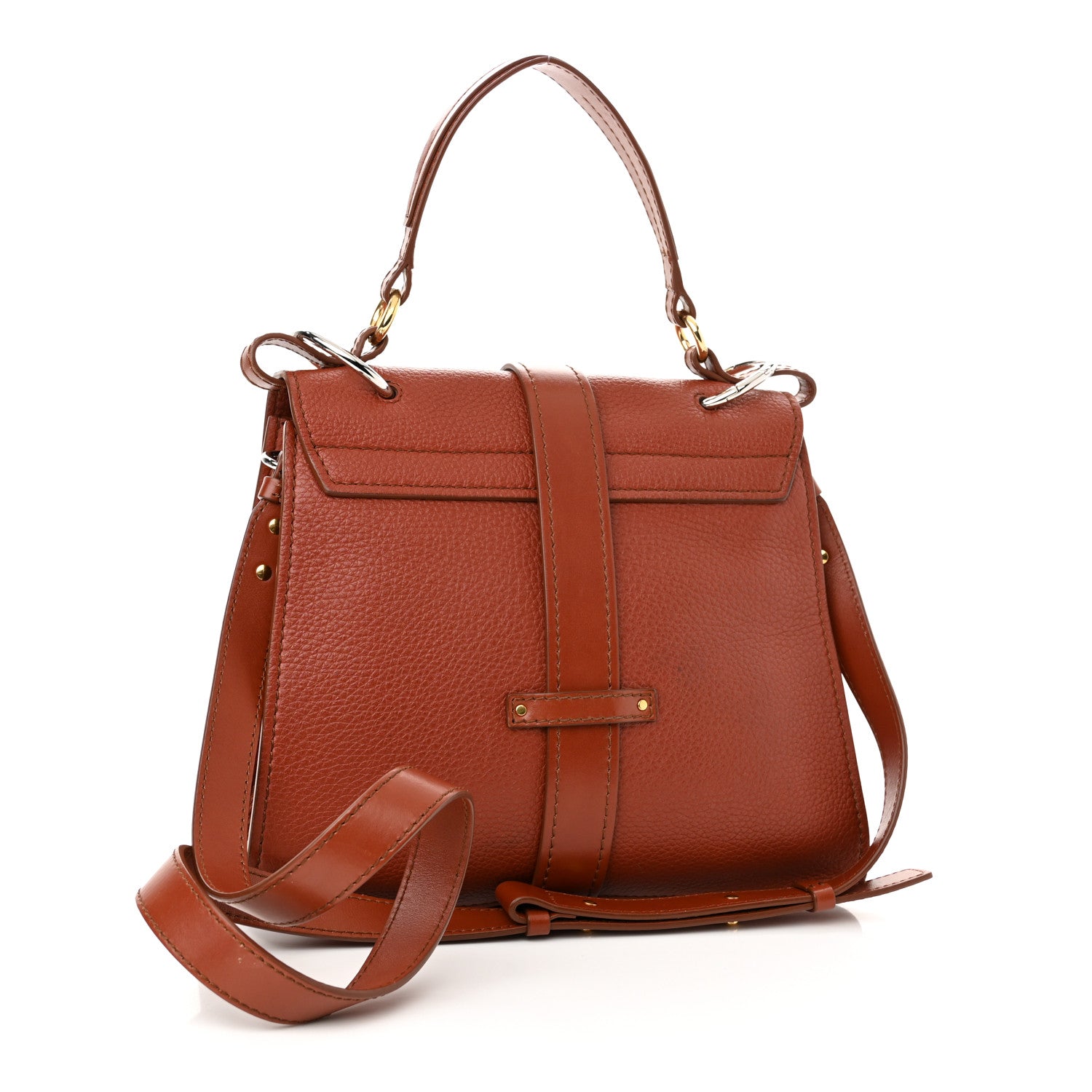 Chloe Shiny Grained Calfskin Medium Aby Day Shoulder Bag Sepia Brown 3 of 10