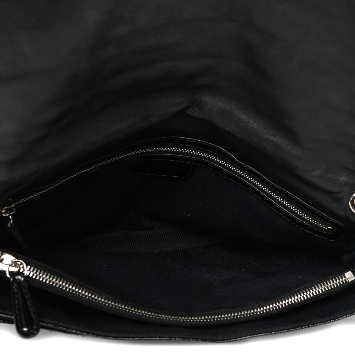 Patent Lambskin Cannage Rendezvous Flap Black