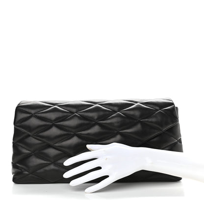 Saint Laurent Lambskin Quilted Sade Puffer Envelope Clutch Black 3 of 9
