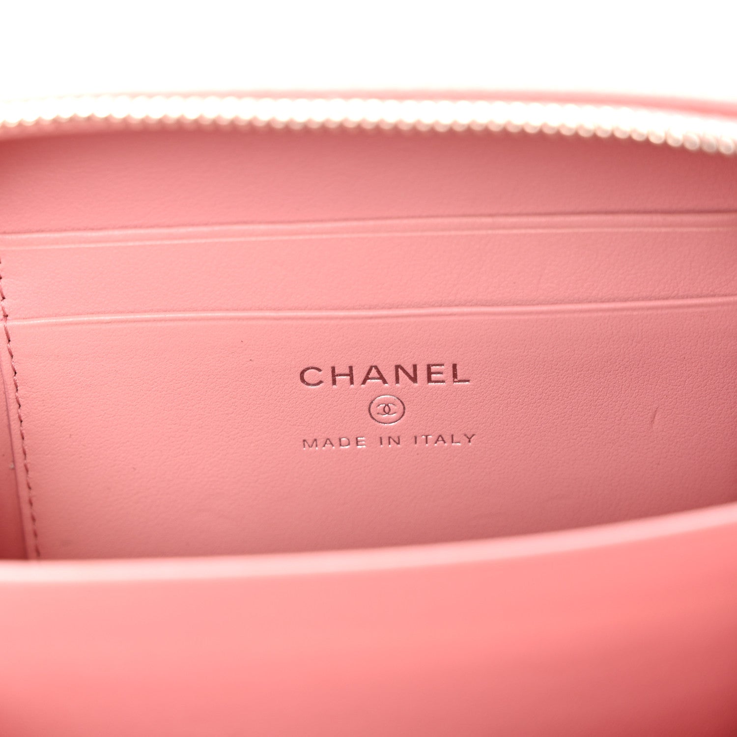 Chanel Caviar Quilted Striped CC Filigree Clutch With Chain Pink White 6 of 10