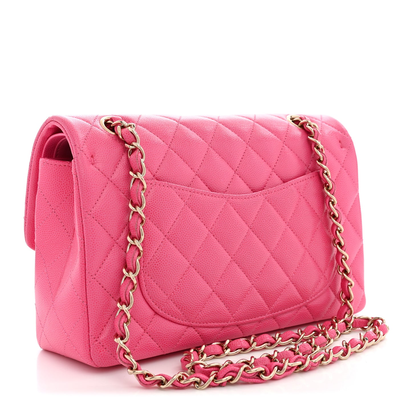 Caviar Quilted Small Double Flap Pink