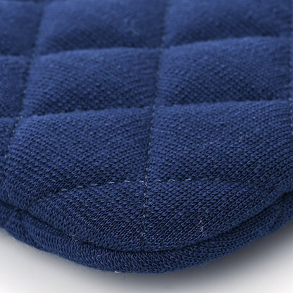Chanel Jersey Quilted Medium Cosmetic Case Blue 9 of 9