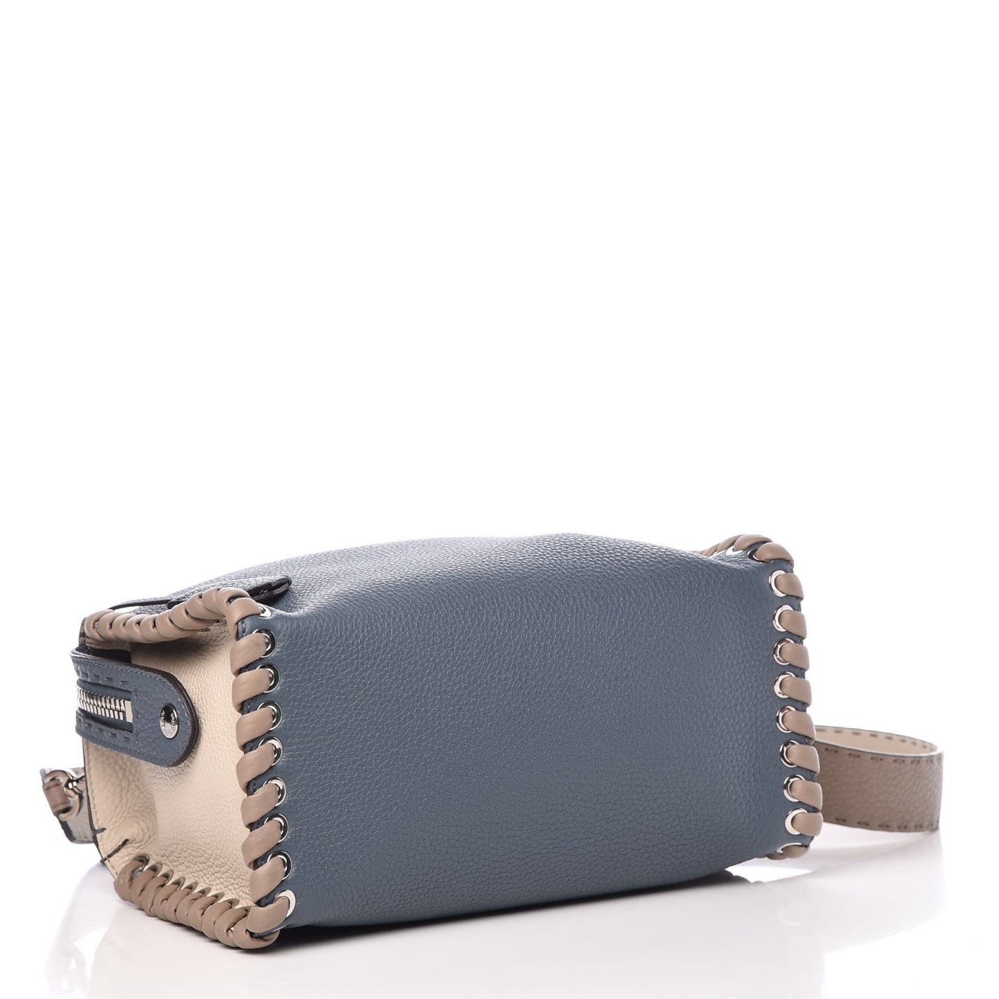 Cuoio Romano Selleria Vitello Dolce Lace Up Lei Boston Tote Tempesta Latte Corda
