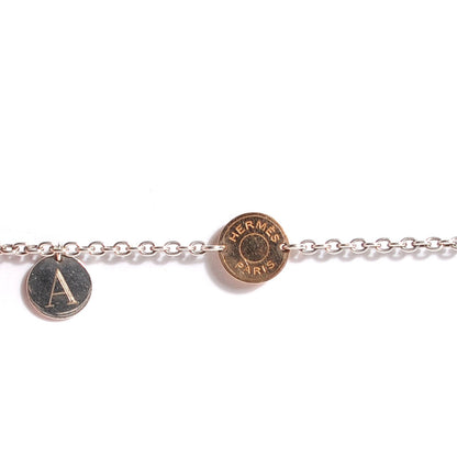 Hermes Sterling Silver 18K Rose Gold Confettis Long Necklace 4 of 6