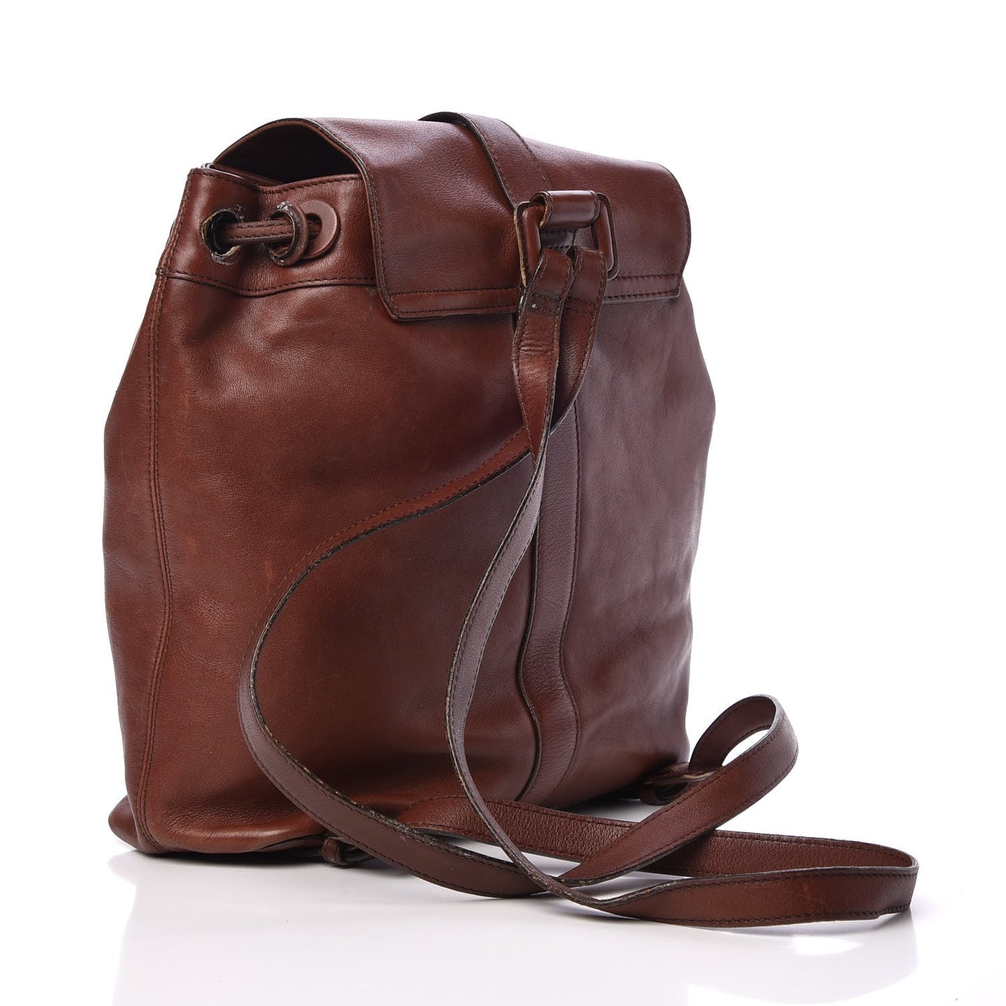 Calfskin Drawstring Backpack Brown