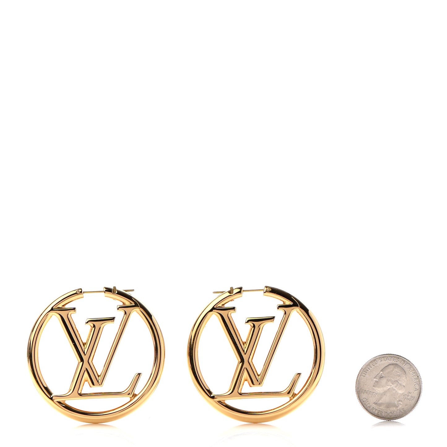 Metal Louise Hoop Earrings Gold