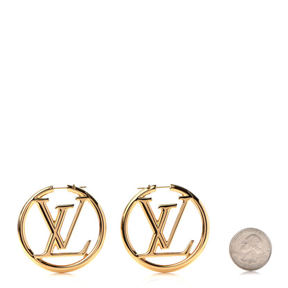 Louis Vuitton Metal Louise Hoop Earrings Gold 2 of 5