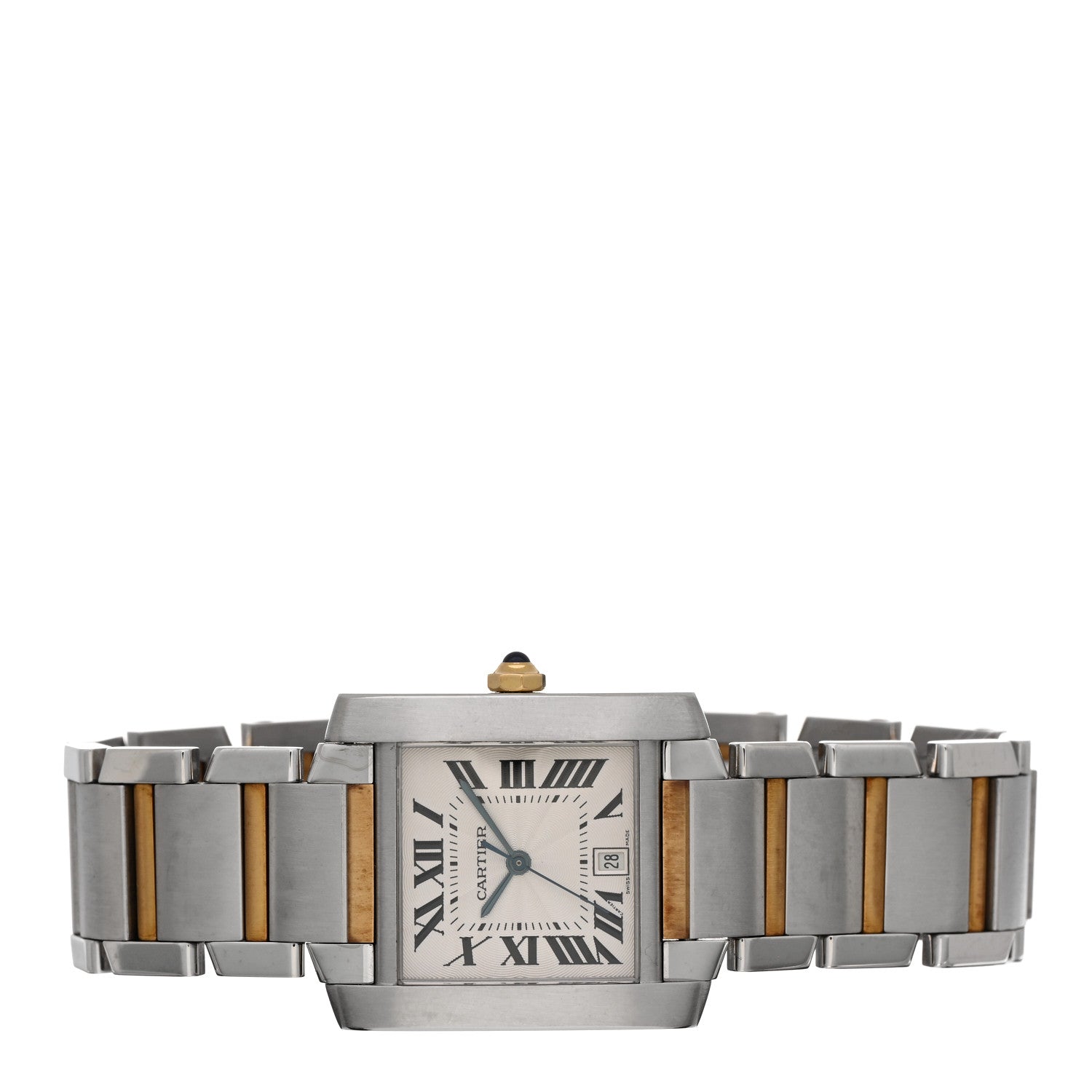 Cartier Stainless Steel 18K Yellow Gold 28mm Tank Francaise Automatic Watch 2 of 4