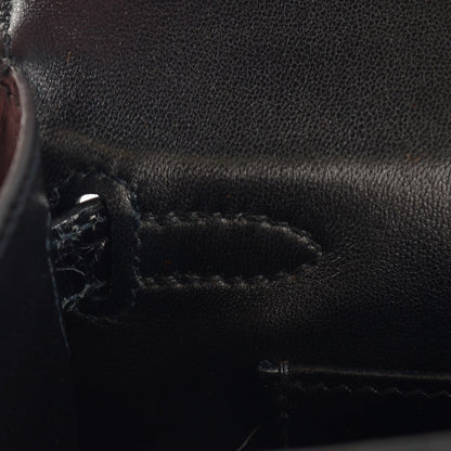 Hermes Shiny Niloticus Crocodile Kelly Pochette Black 15 of 34