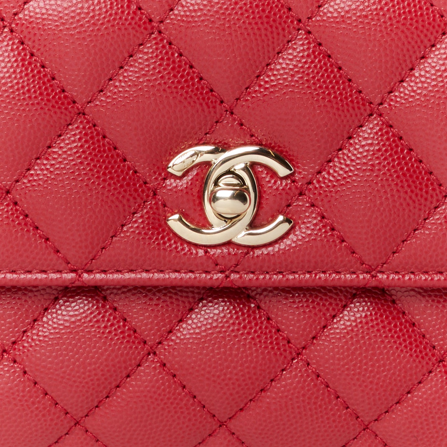 Chanel Caviar Quilted Mini Coco Handle Flap Red 9 of 11