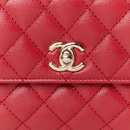 Chanel Caviar Quilted Mini Coco Handle Flap Red 9 of 11