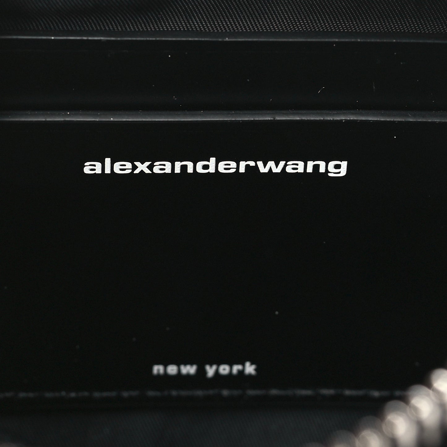 ALEXANDER WANG Mesh Crystal Rhinestone Mini Heiress Pouch Black Silver