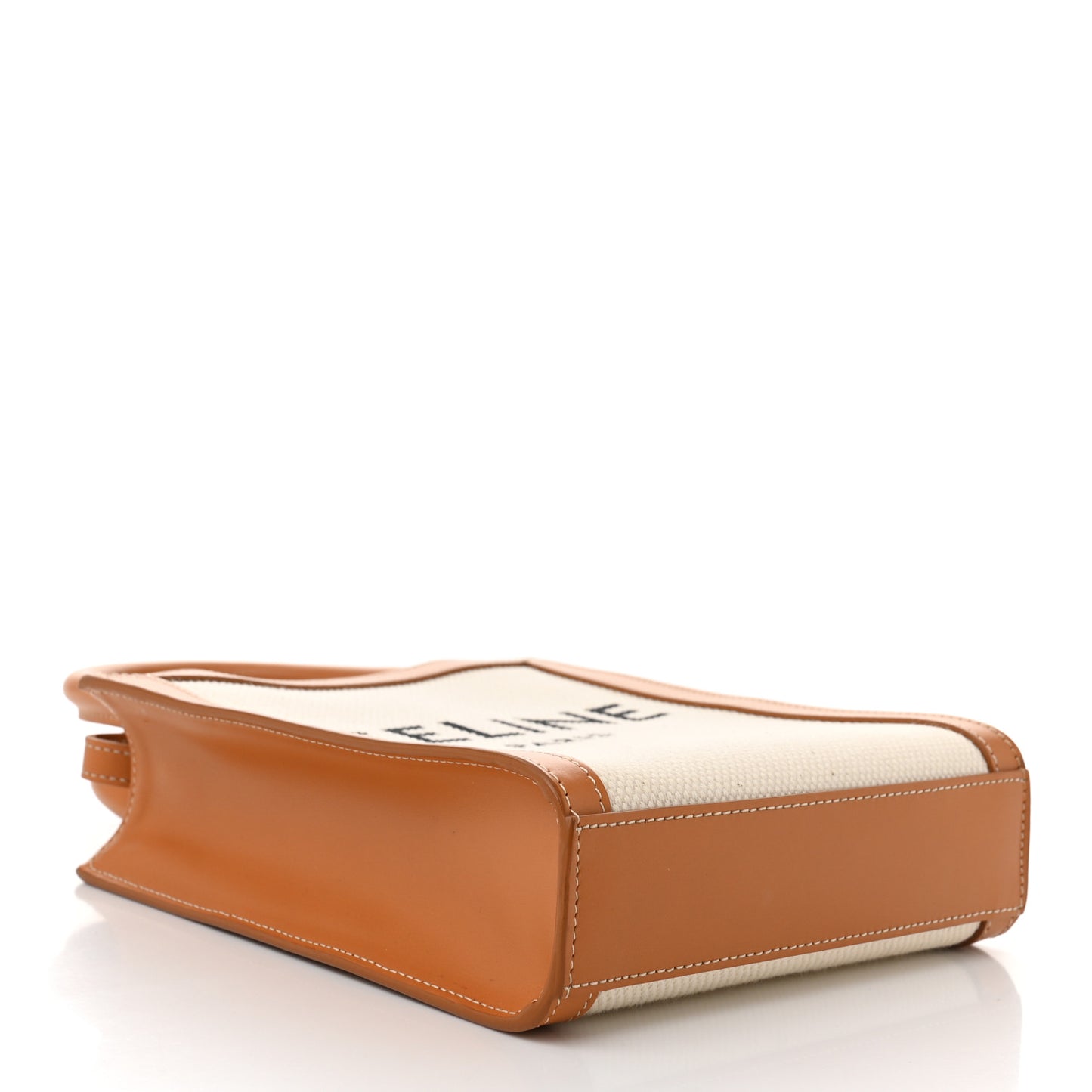 Canvas Calfskin Mini Vertical Cabas Natural Tan