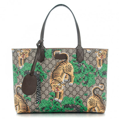 Gucci GG Supreme Monogram Bengal Medium Shopping Tote Beige Yard 1 of 7