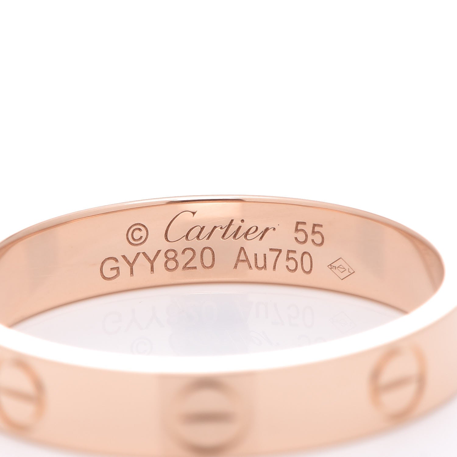 Cartier 18K Pink Gold 3.5mm LOVE Wedding Band Ring 55 7.25 4 of 5