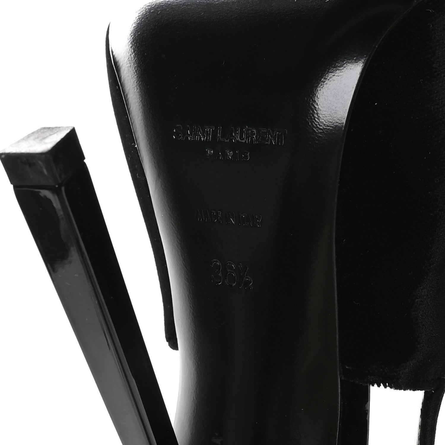 Saint Laurent Velluto Master Raso Regale Victoire 115 Slingback Pumps 36.5 Black 7 of 9