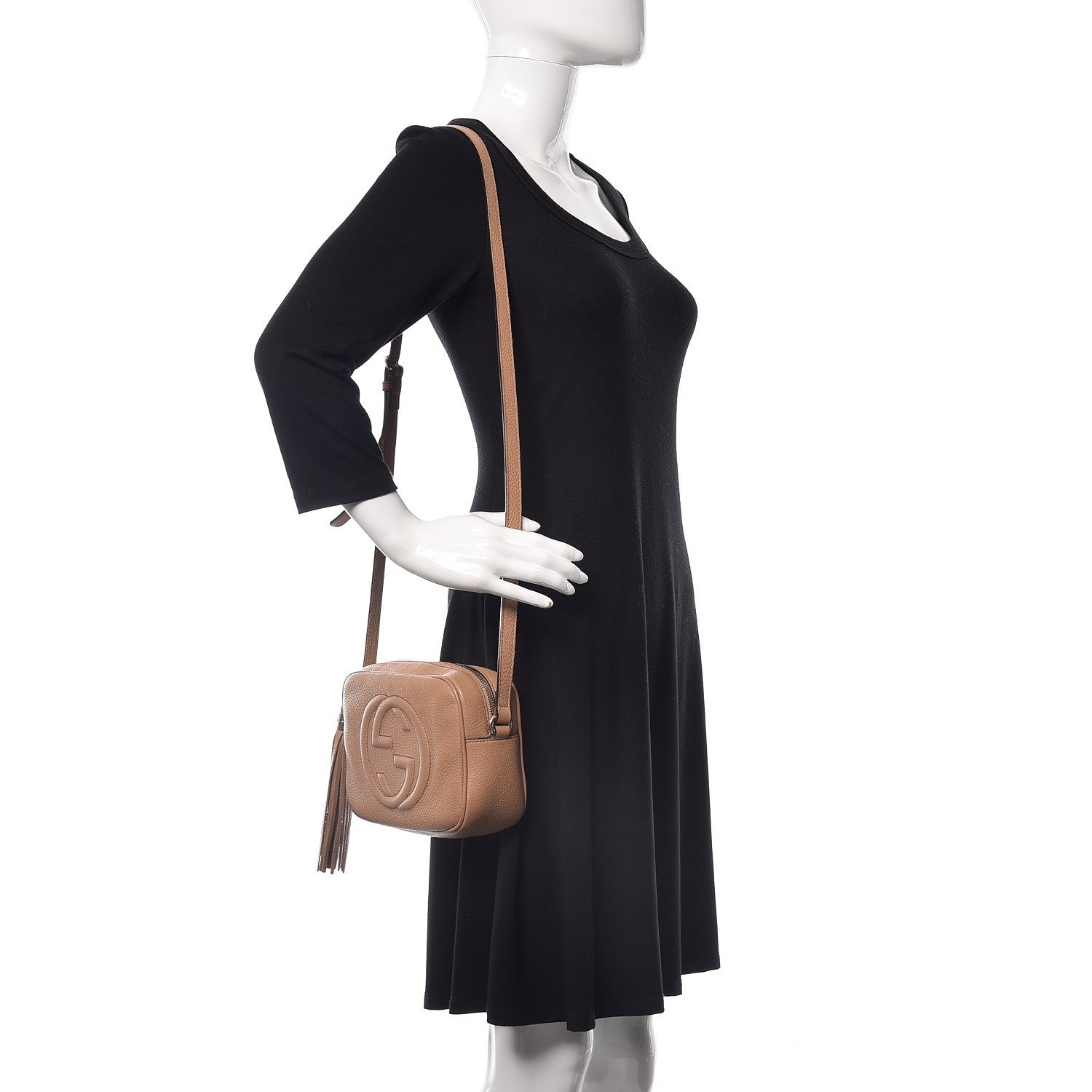 Gucci Pebbled Calfskin Small Soho Disco Bag Camelia 2 of 15
