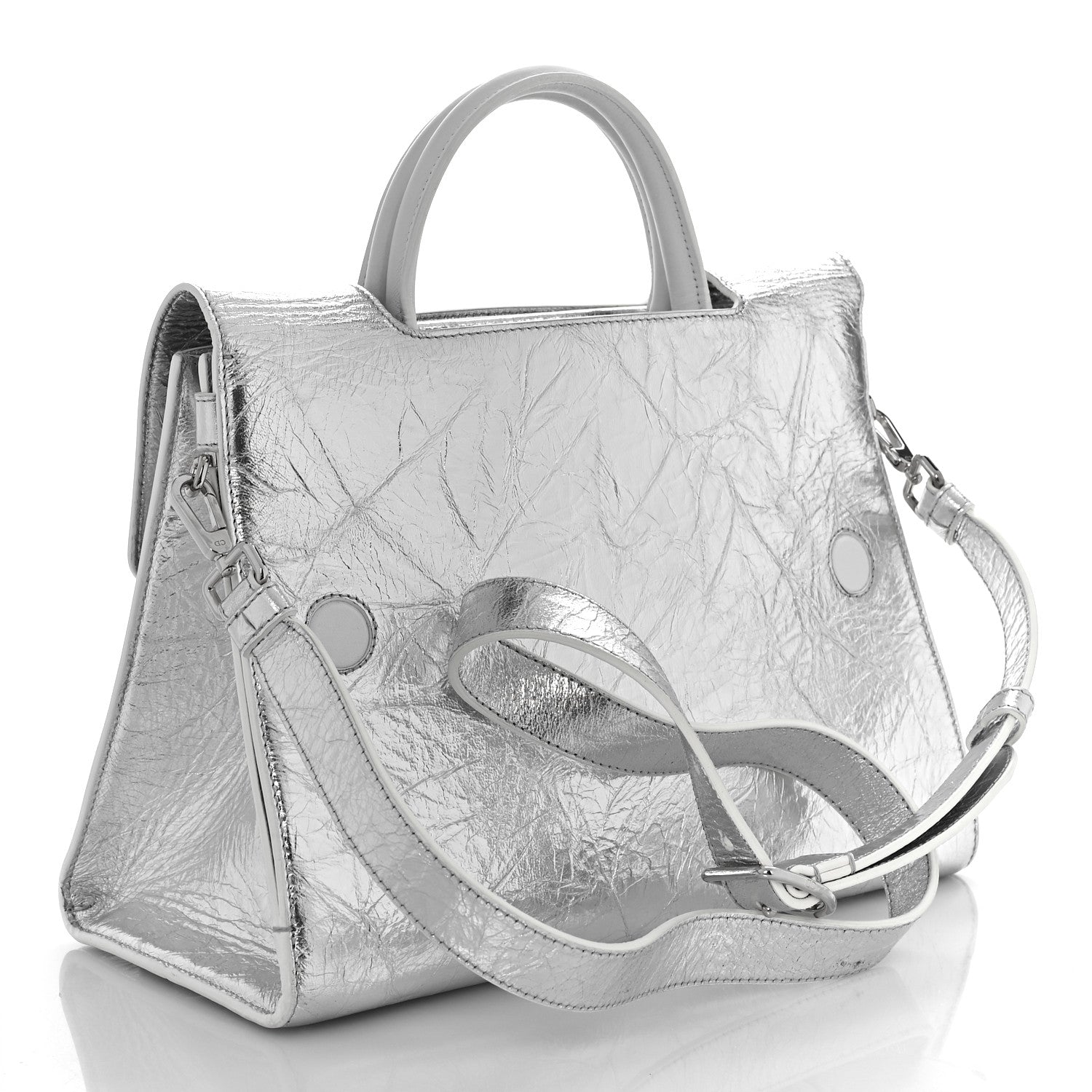 Christian Dior Metallic Calfskin Medium Diorever Flap Silver 3 of 8