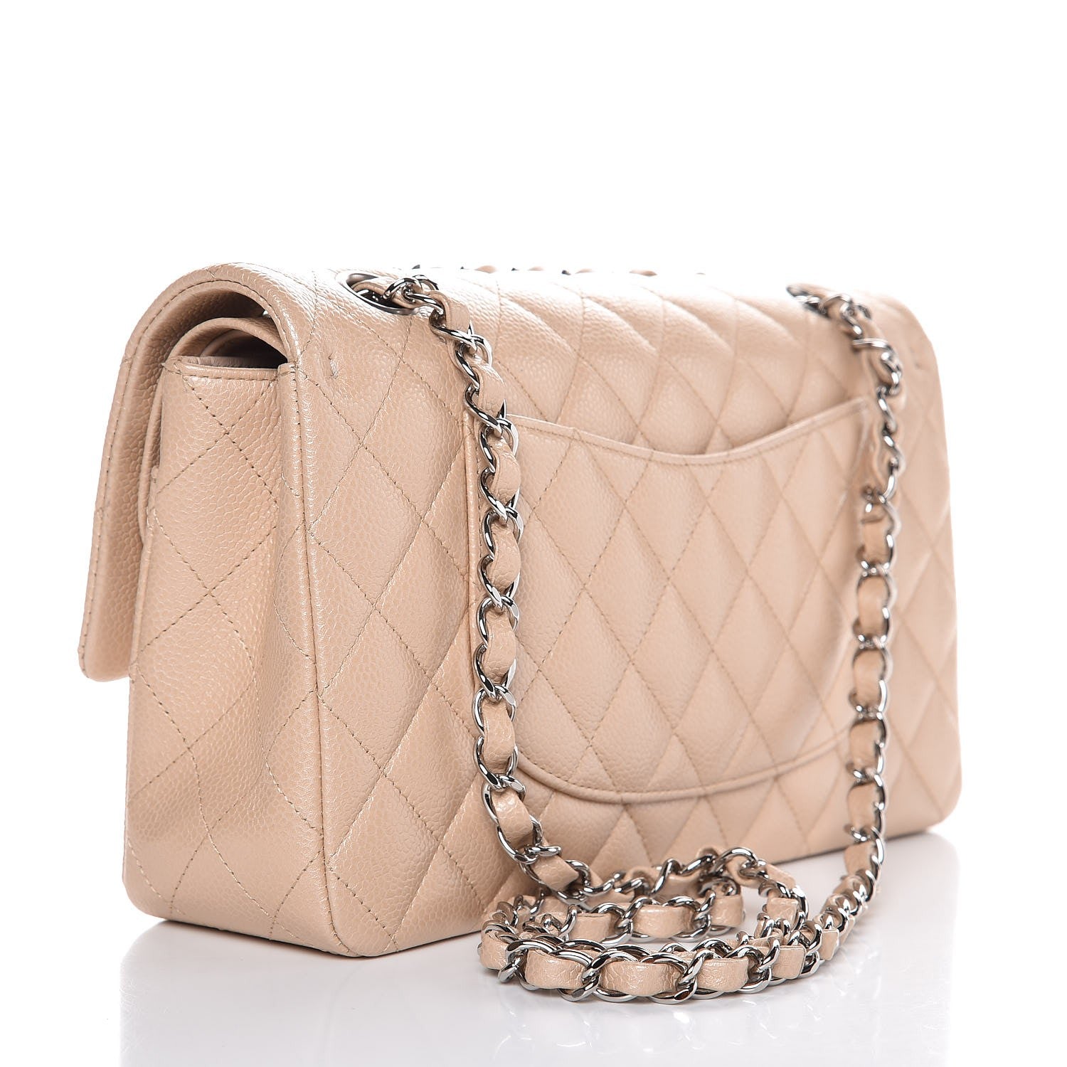 Chanel Iridescent Caviar Quilted Medium Double Flap Beige Clair 4 of 9