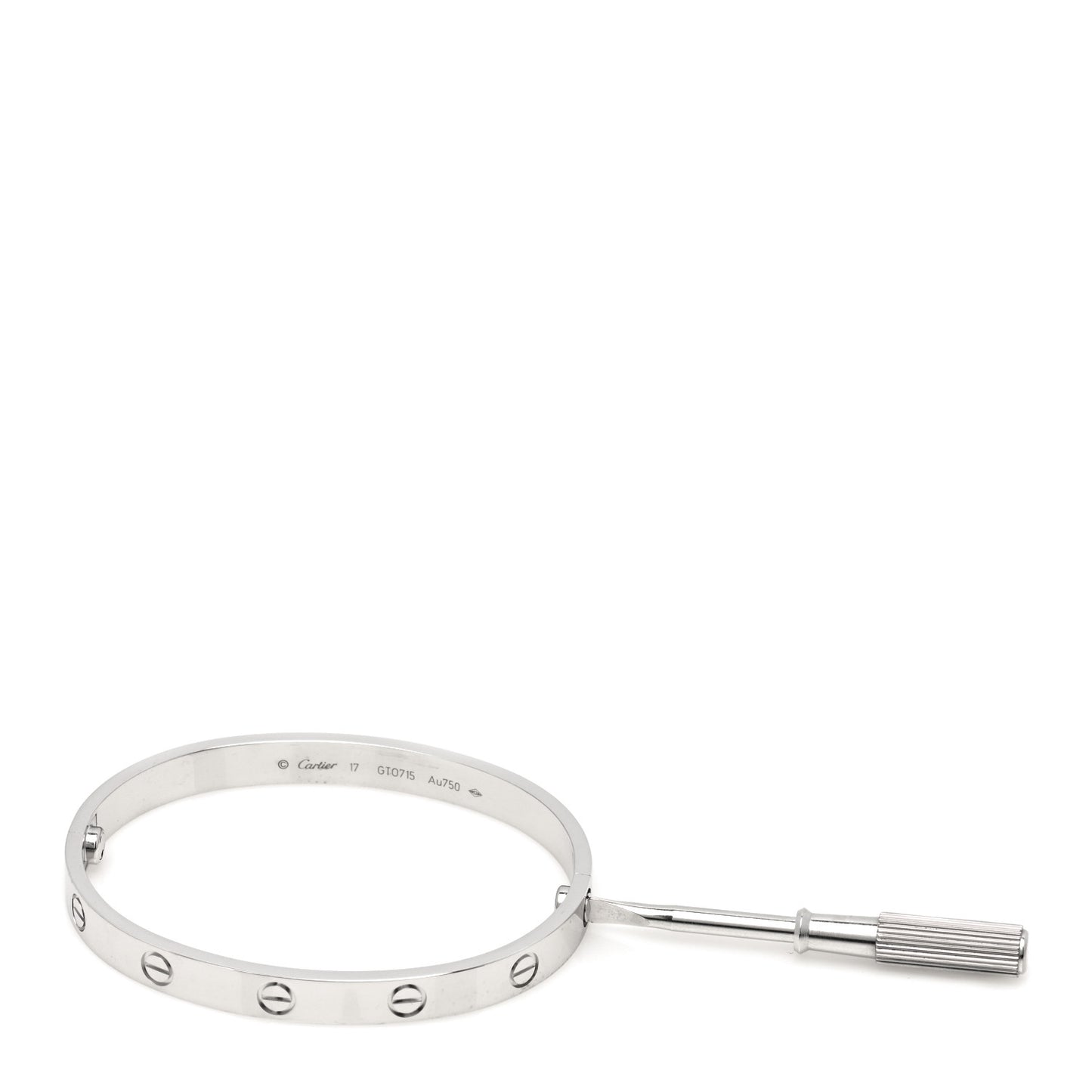 18K White Gold LOVE Bracelet 17