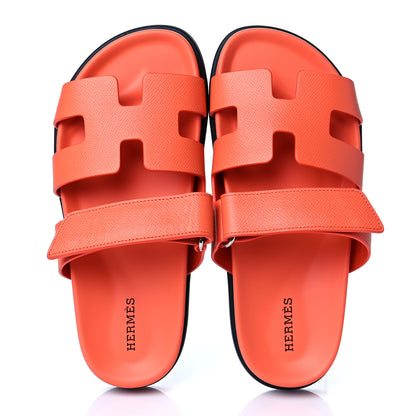 Hermes Epsom Womens Chypre Sandals 37 Rose Sorbet 5 of 10