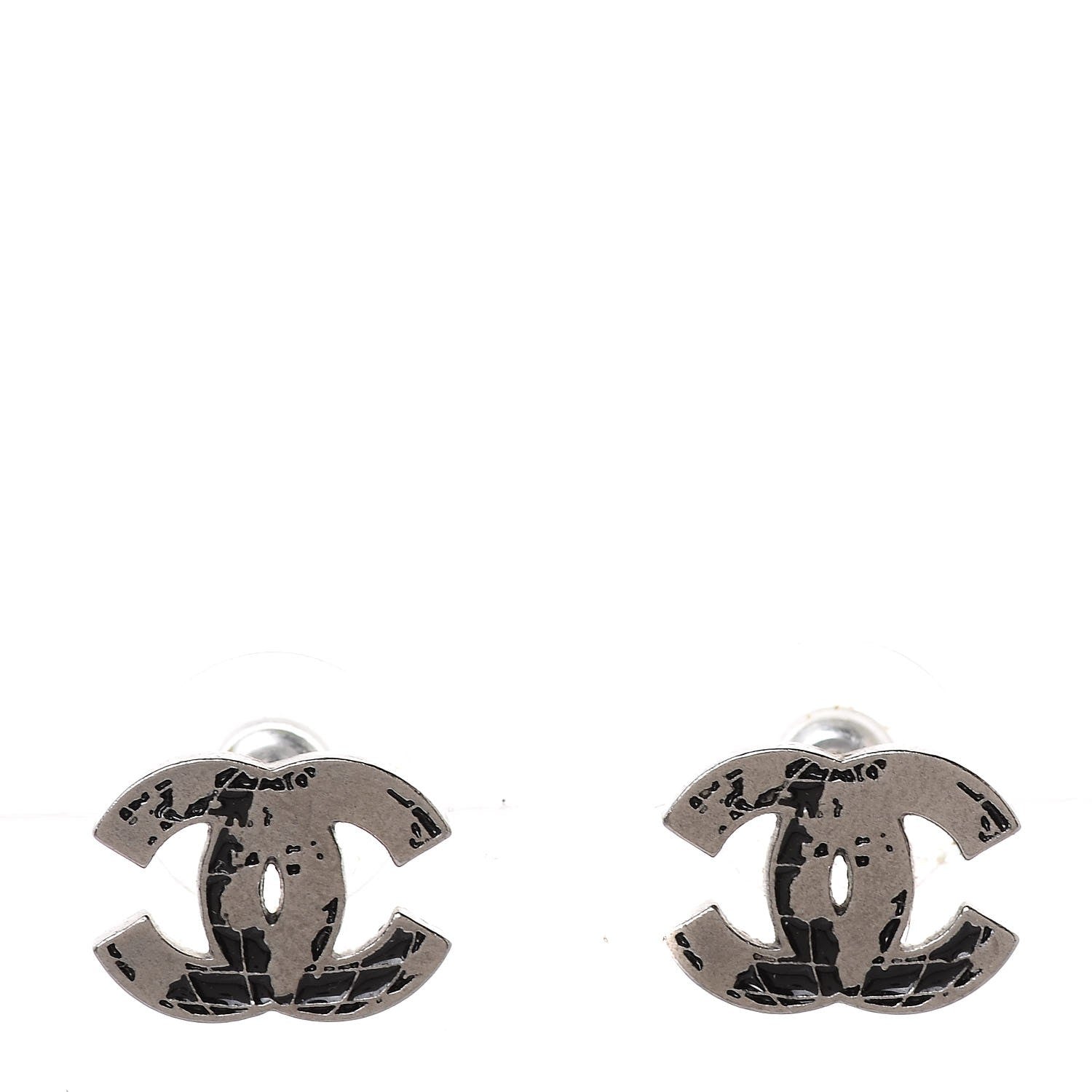 Chanel Ruthenium Globe CC Earrings 1 of 5