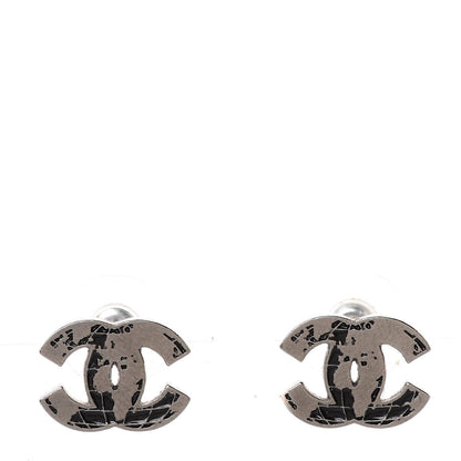 Chanel Ruthenium Globe CC Earrings 1 of 5