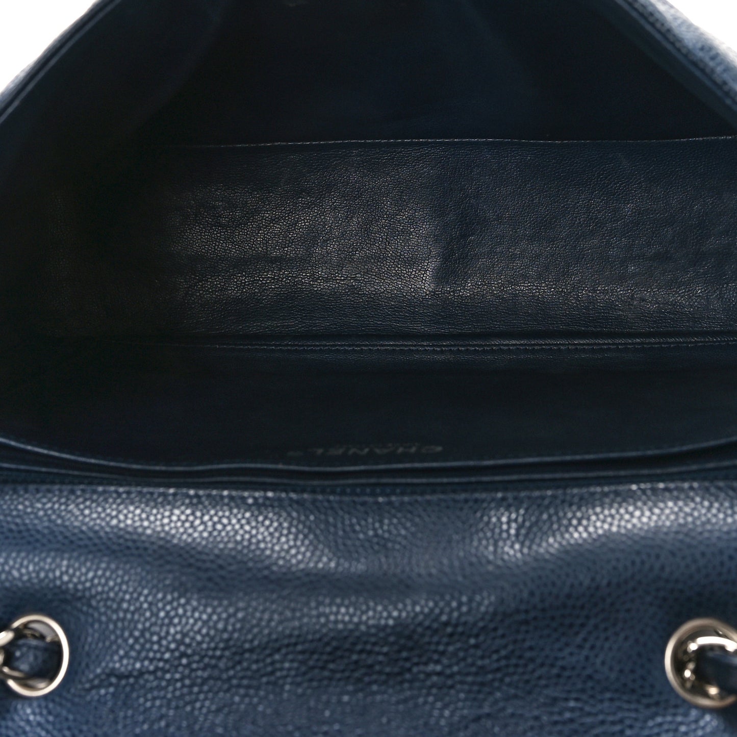 Caviar Quilted Jumbo Single Flap Navy