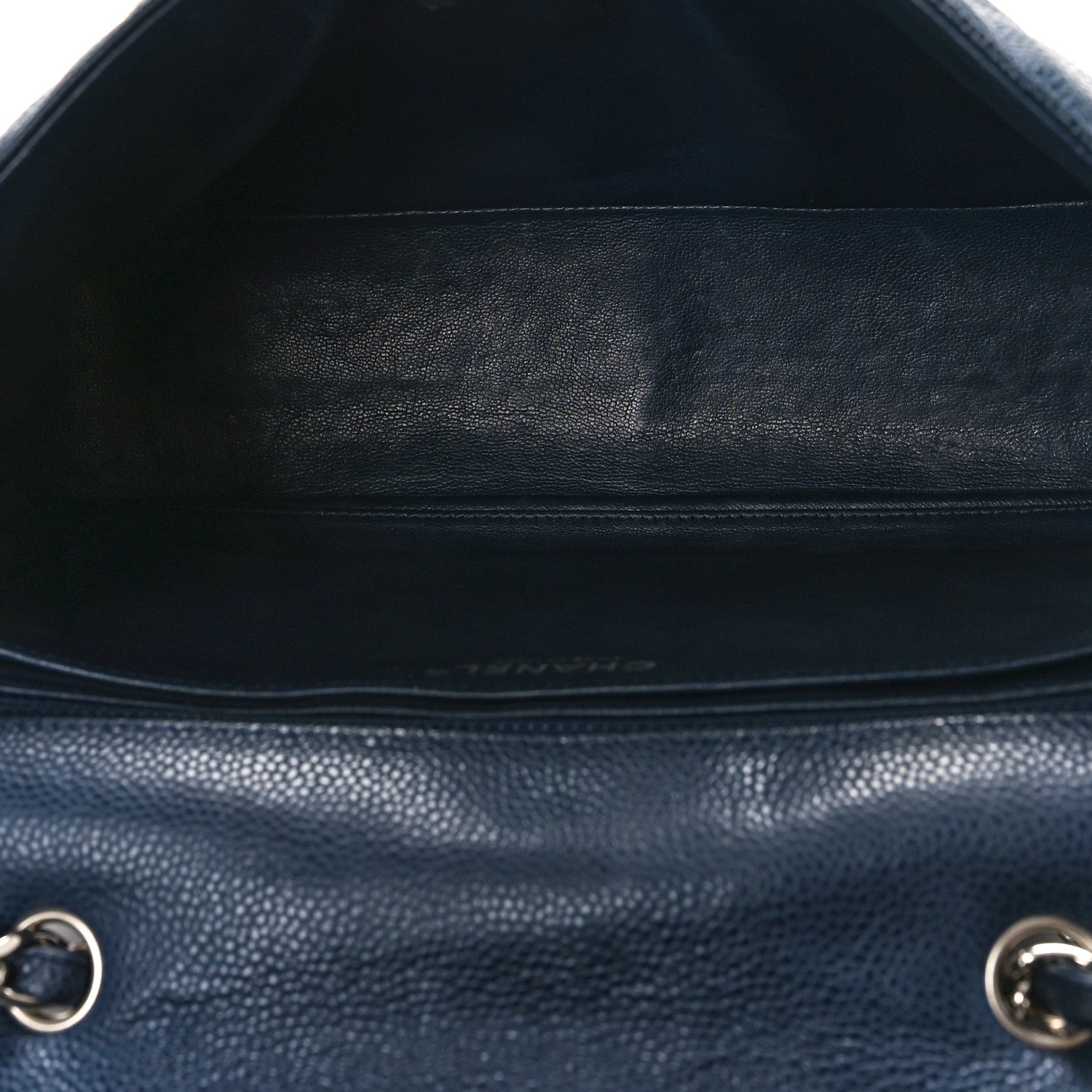Chanel Caviar Quilted Jumbo Single Flap Navy 5 of 9