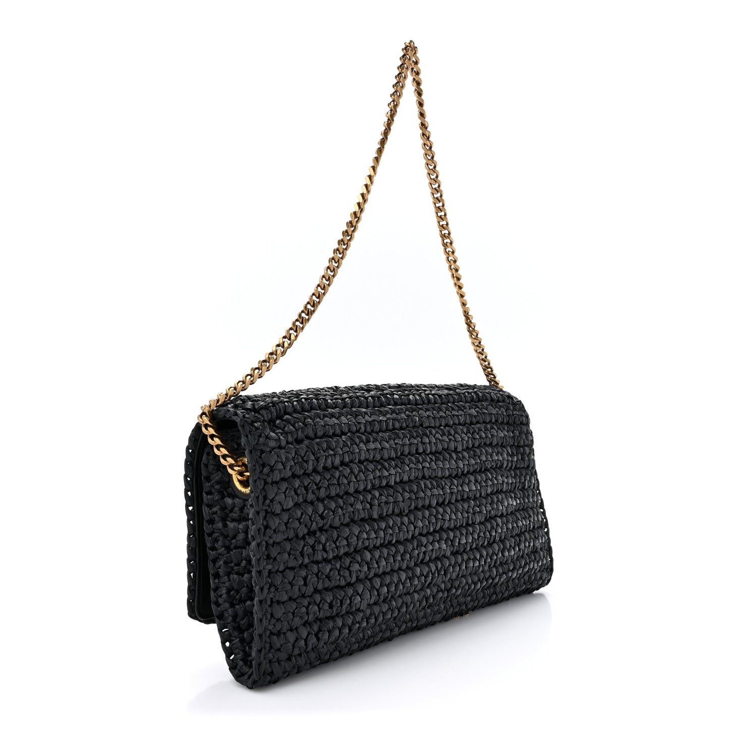 Raffia Monogram Tassel Kate 99 Black