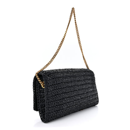 Saint Laurent Raffia Monogram Tassel Kate 99 Black 3 of 11