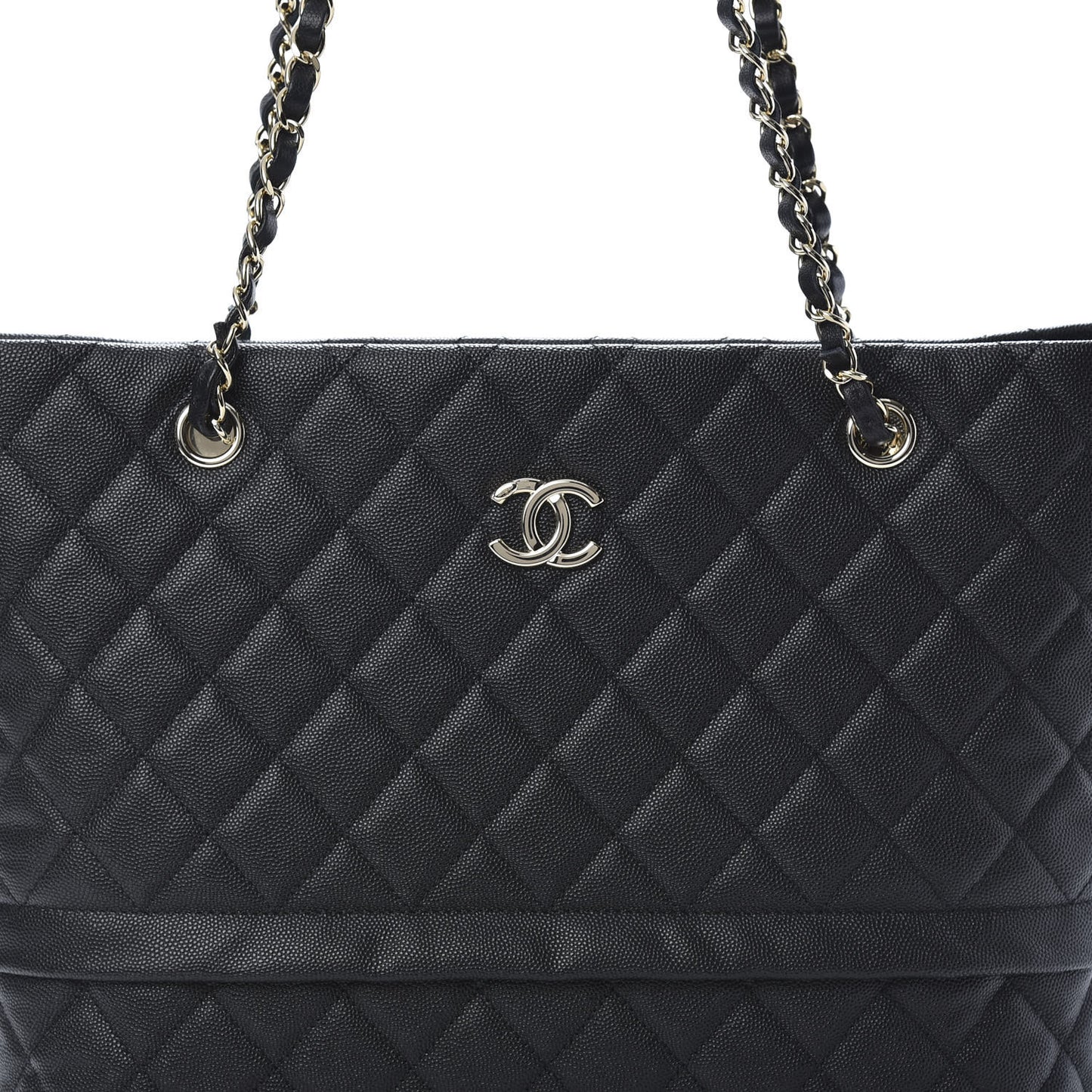 Caviar Quilted Rolled Up Tote Black
