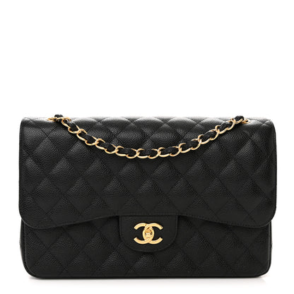 Chanel Caviar Quilted Jumbo Double Flap Black 1 of 12