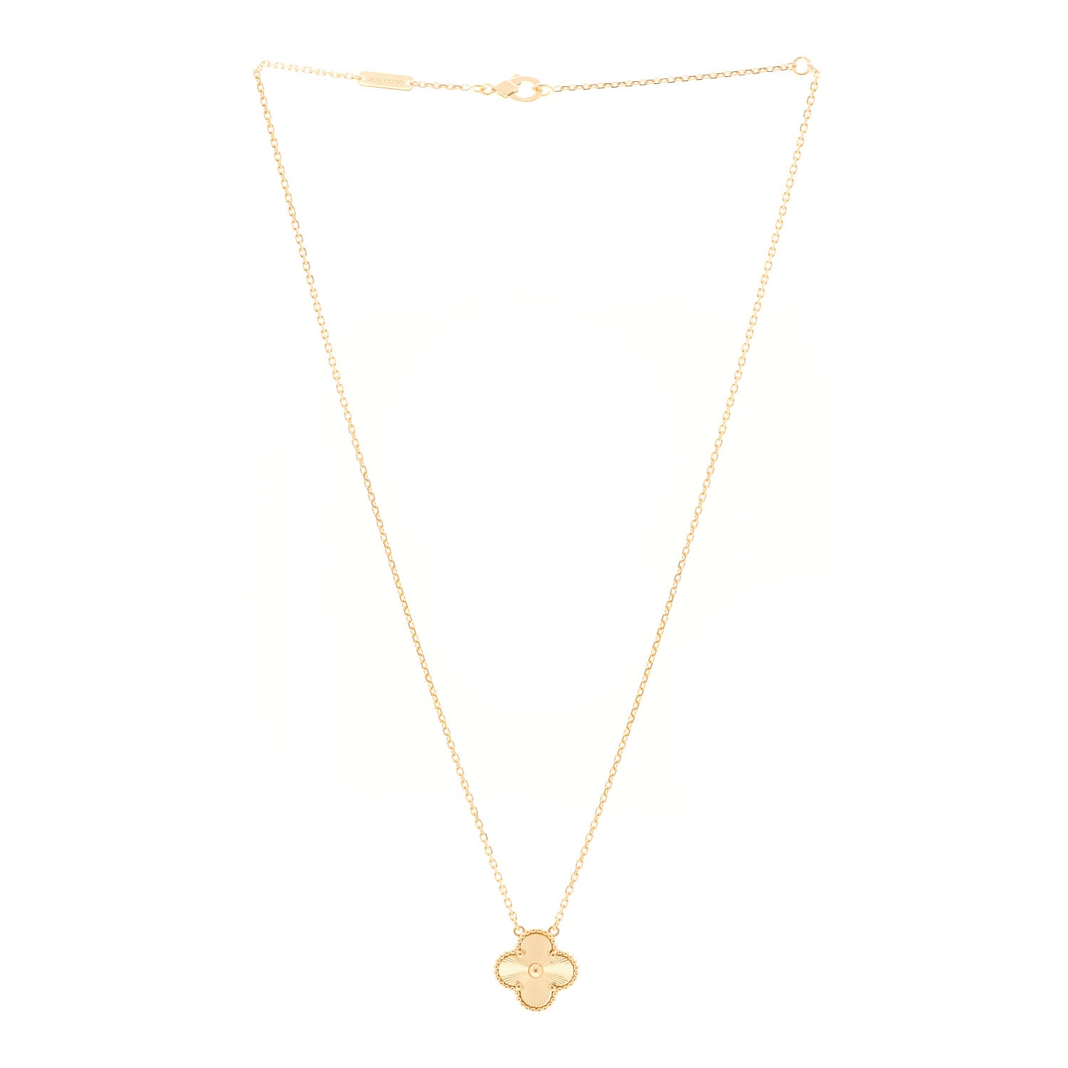 Van Cleef & Arpels 18K Yellow Gold Guilloche Vintage Alhambra