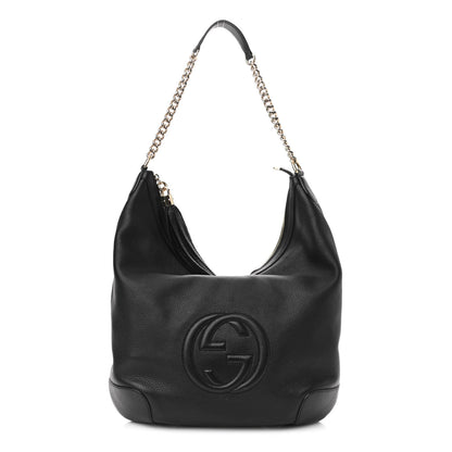 Gucci Pebbled Calfskin Medium Soho Chain Hobo Black 1 of 12