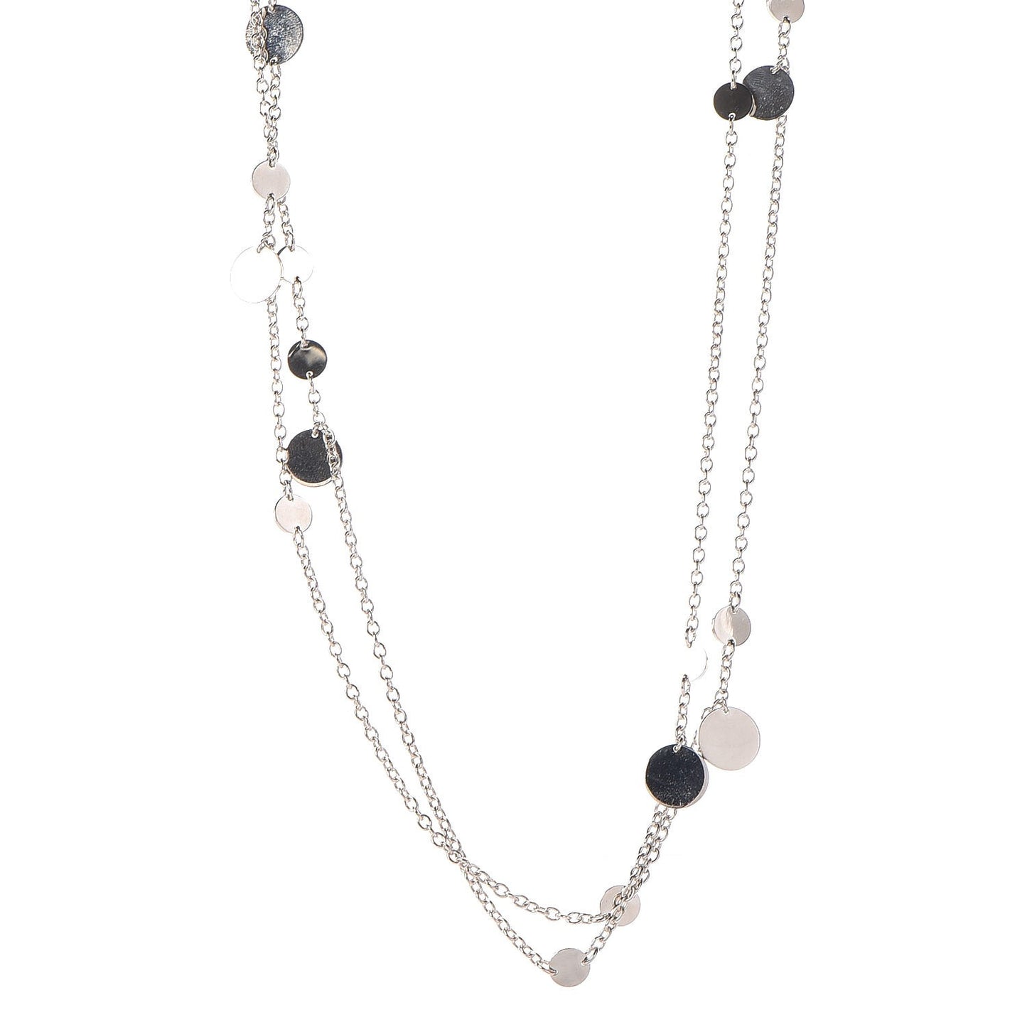 Sterling Silver 18K Rose Gold Confettis Long Necklace