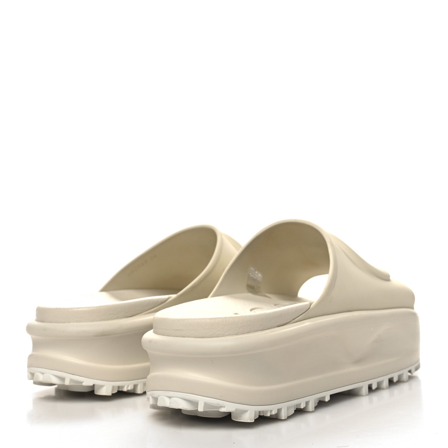 Gucci Soft Rubber Womens Interlocking G Platform 42mm Slide Sandals 38 Off White 4 of 8