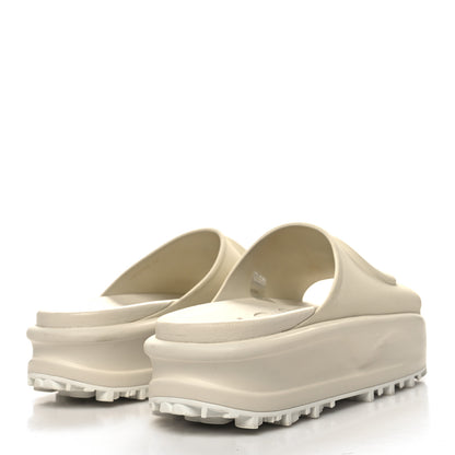 Gucci Soft Rubber Womens Interlocking G Platform 42mm Slide Sandals 38 Off White 4 of 8