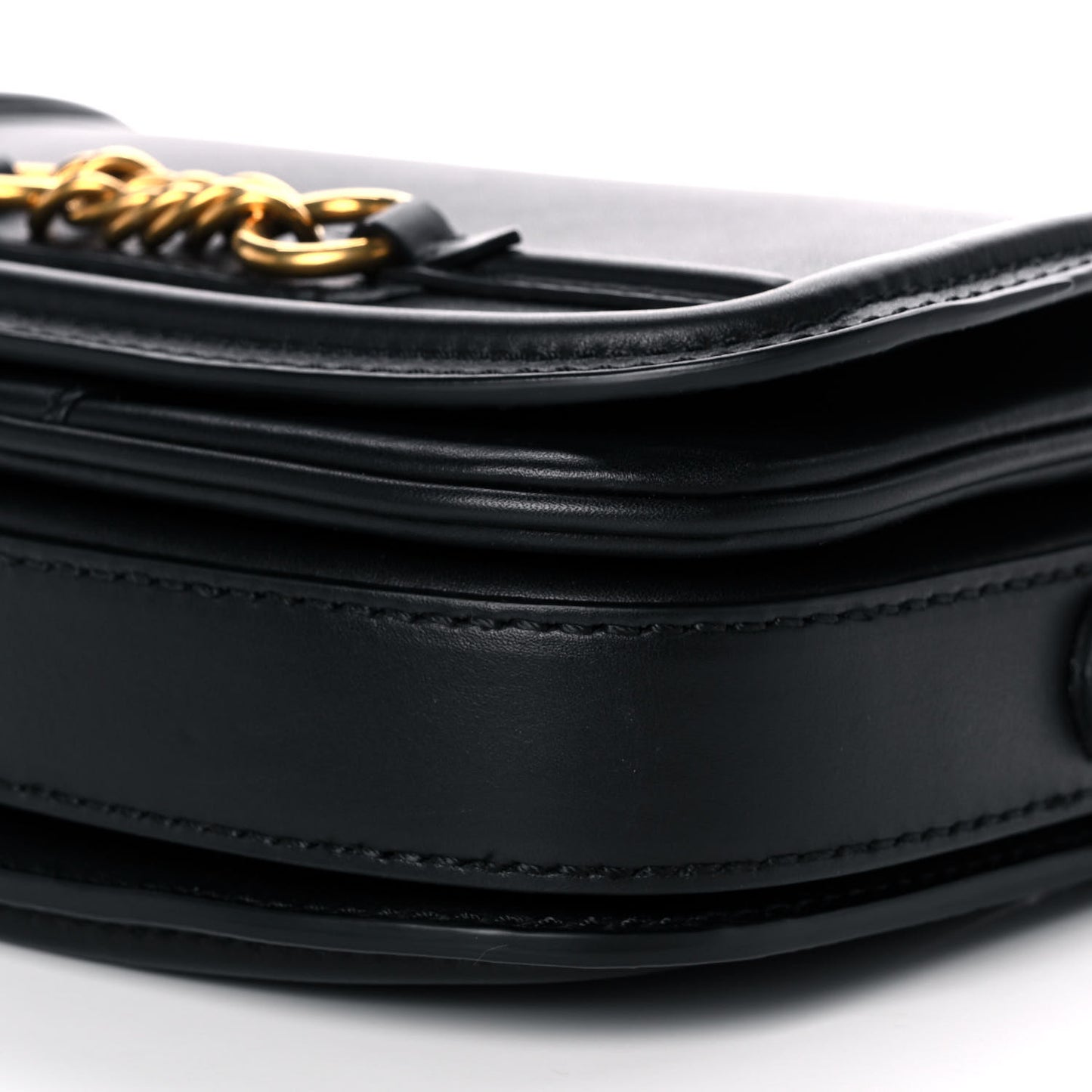 Soft Calfskin Link Flap Crossbody Black