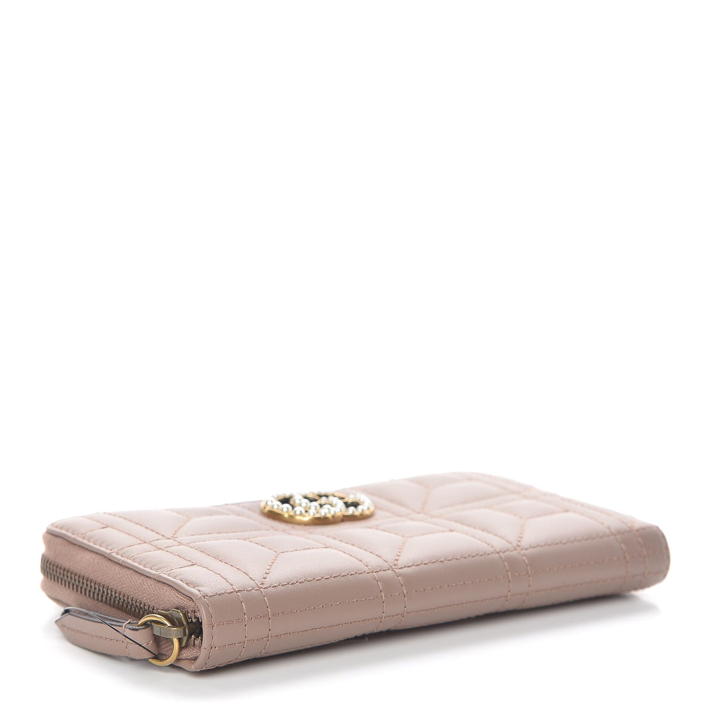 Calfskin Matelasse Pearly GG Marmont Zip Around Wallet Porcelain Rose
