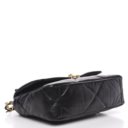 Chanel Shiny Goatskin Quilted Medium 19 Flap Black 4 of 11