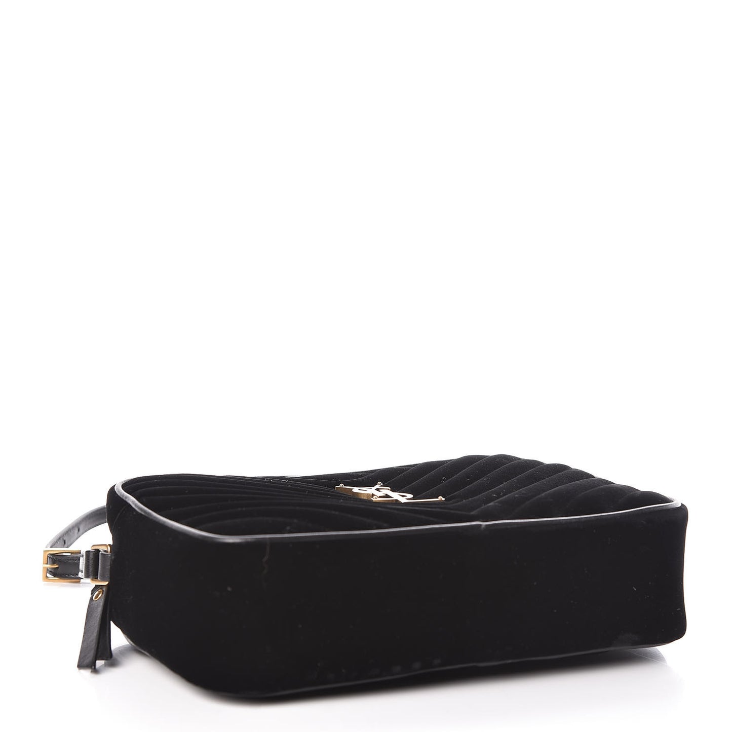 Velvet Matelasse Monogram Lou Camera Bag Black