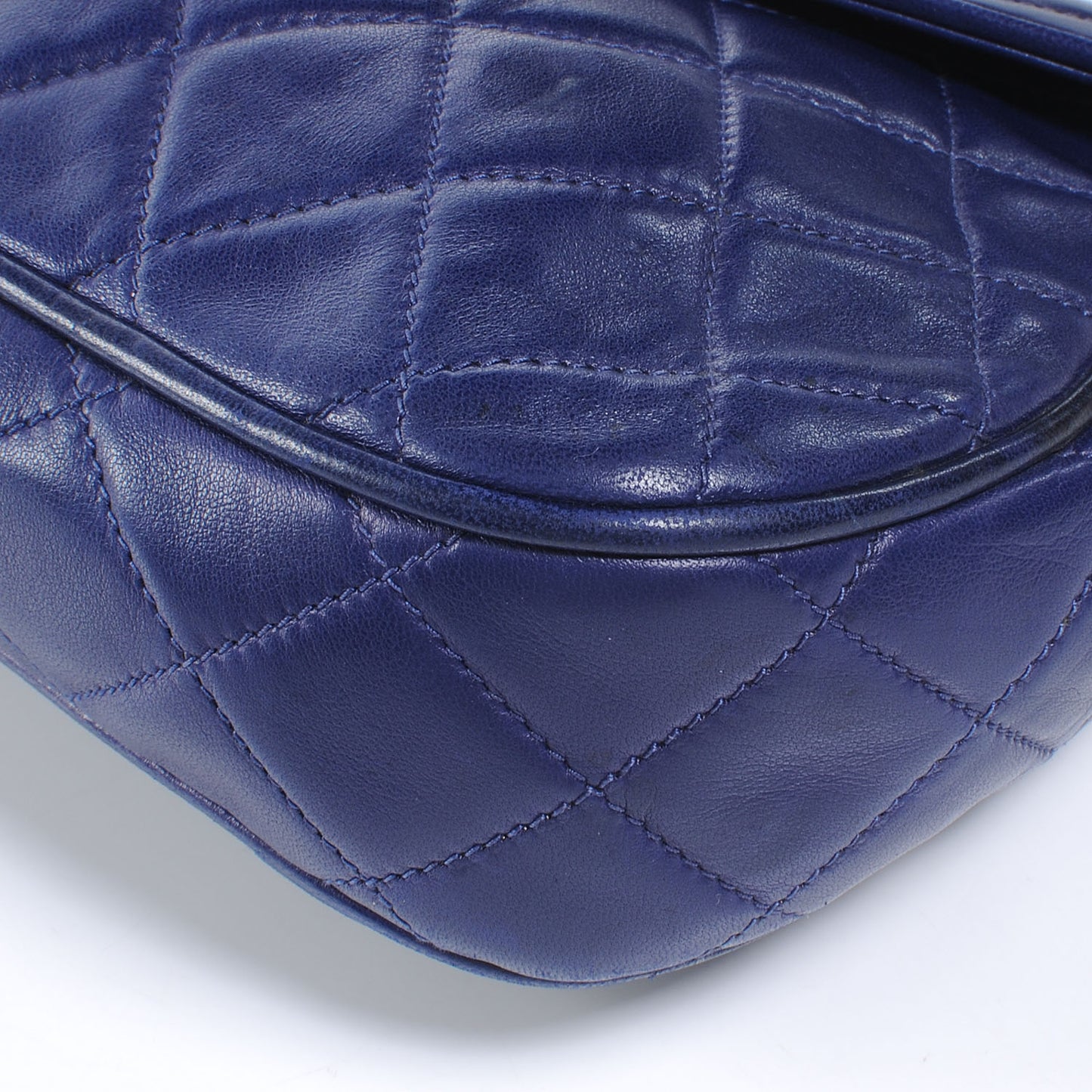 Lambskin Quilted Envelope Tassel Bag Royal Blue