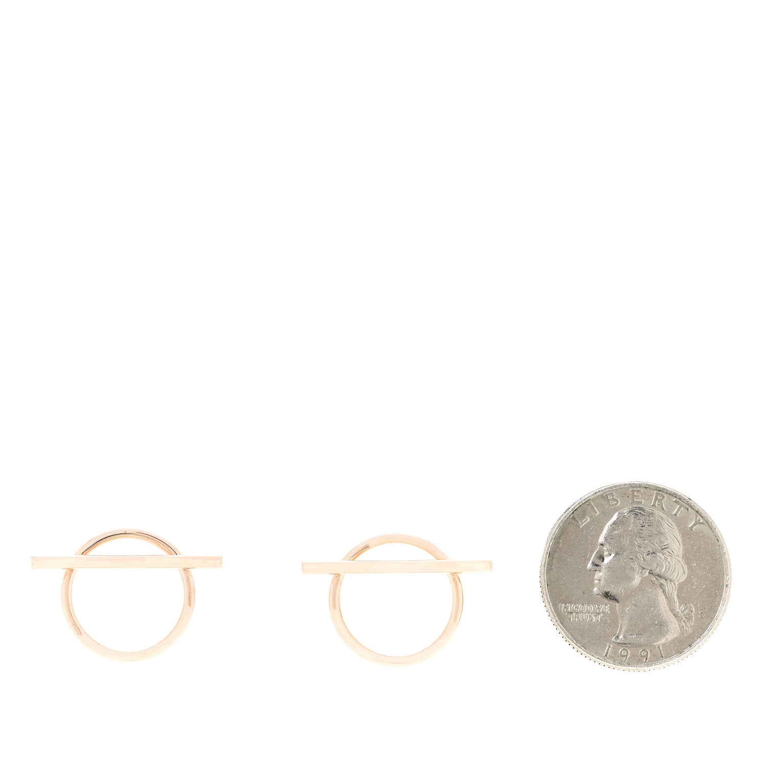 Hermes 18K Rose Gold MM Echappee Earrings 2 of 5